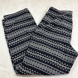 Sonoma Navy wWhite Chevron Pattern Elastic Waist Straight Leg PJ Lounging Pant M